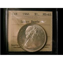 1966 $1 ICCS MS65. A nice GEM example.