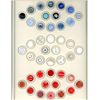 Image 1 : A card of division three glass buttons.