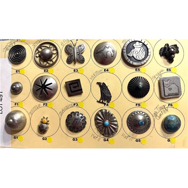 A partial card of division three silver buttons
