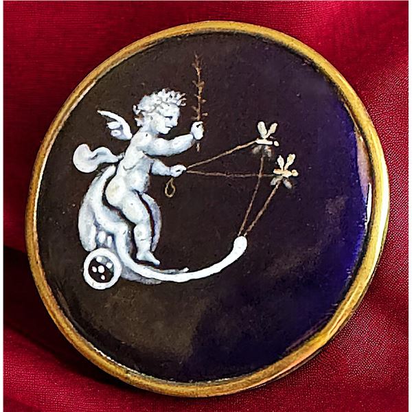 A division one pictorial enamel button