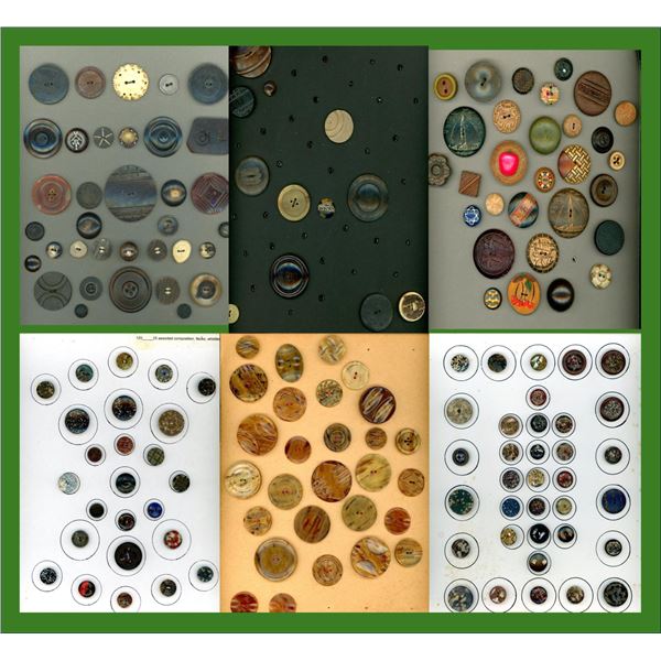 A box lot of assorted horn/compo carded buttons