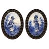 Image 1 : A pair of division one oval figural enamel buttons
