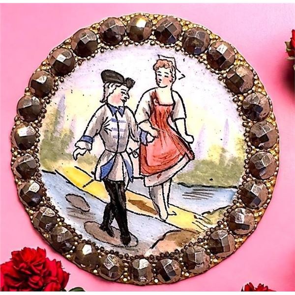 A division one pictorial enamel button