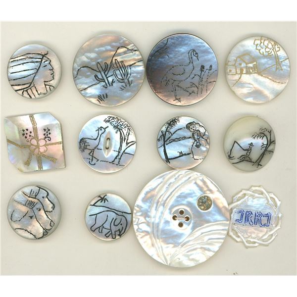 A small card of assorted pearl buttons