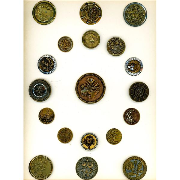 A card of division one pictorial buttons