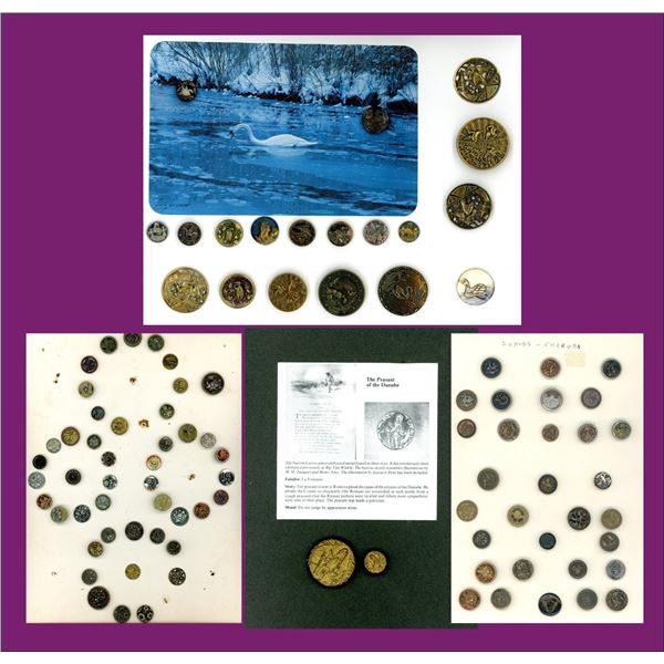 4 Cards of division one assorted metal buttons