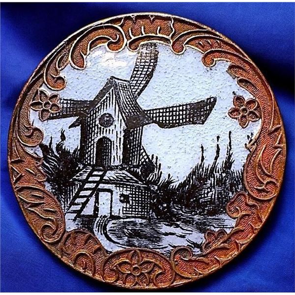 A division one pictorial enamel button