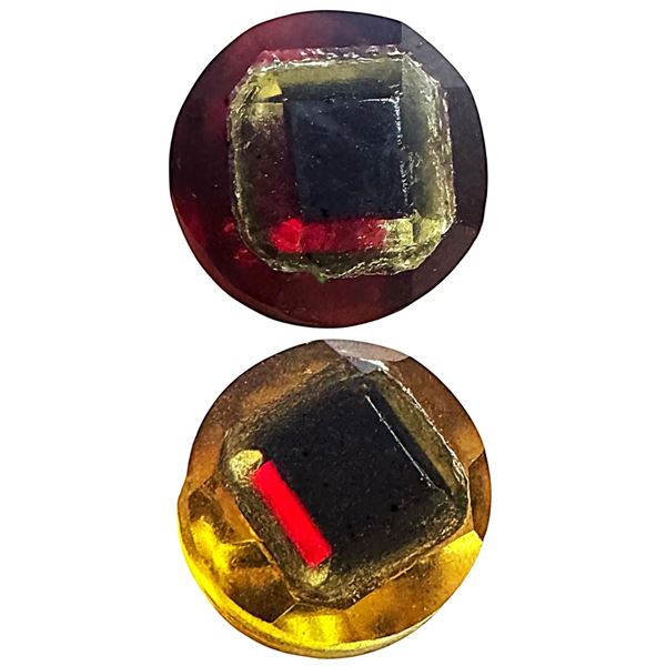 A small card of division one glass buttons