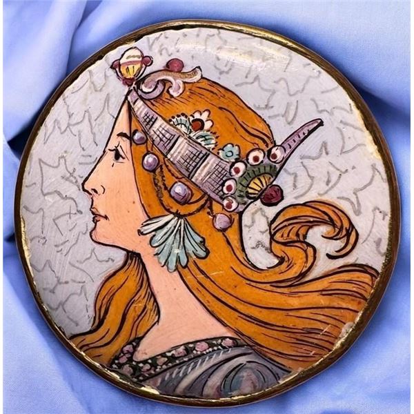 A RARE division one pictorial enamel button