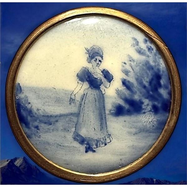 A division one pictorial enamel button