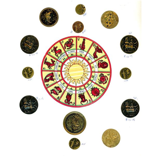 A card of division one Astrological design buttons