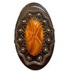 Image 1 : A division three Bakelite and glass button