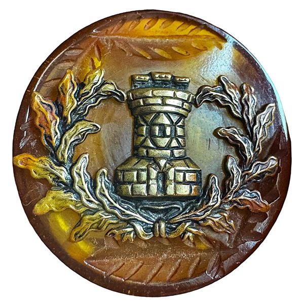 A division three pictorial Bakelite button