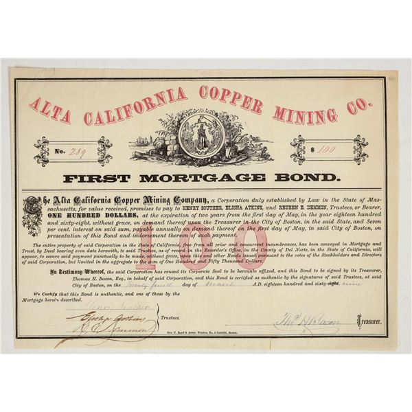Alta California Copper Mining Co. Bond [201211]