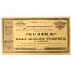 Image 1 : Eureka Gold Mining Company Stock Certificate, Hornitos, Mariposa County, CA, 1884 [197926]