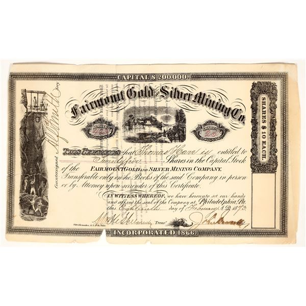 Fairmount Gold & Silver Mining Co. Stock Certificate [200308]