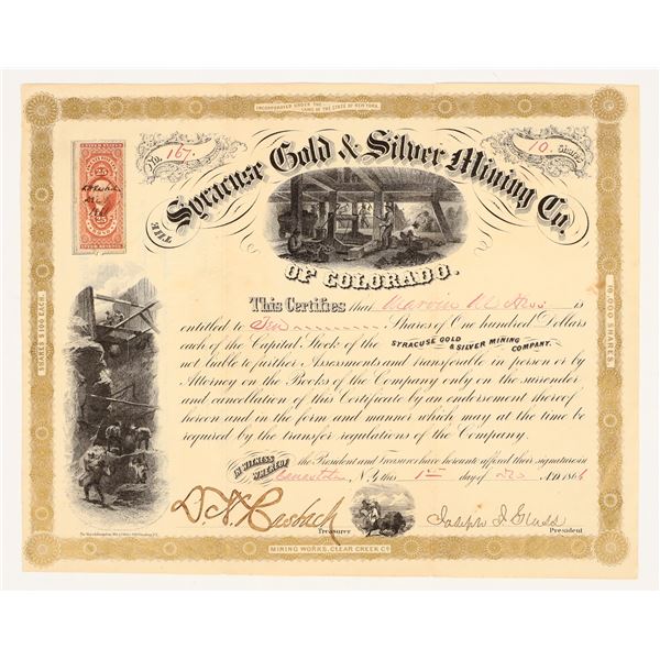 Syracuse Gold & Silver Mining Co. of Colorado Stock Certificate 1866 [205008]