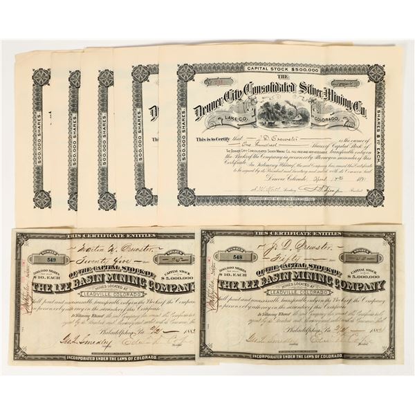 Leadville, Colorado Mining Stock Group (8) [204285]
