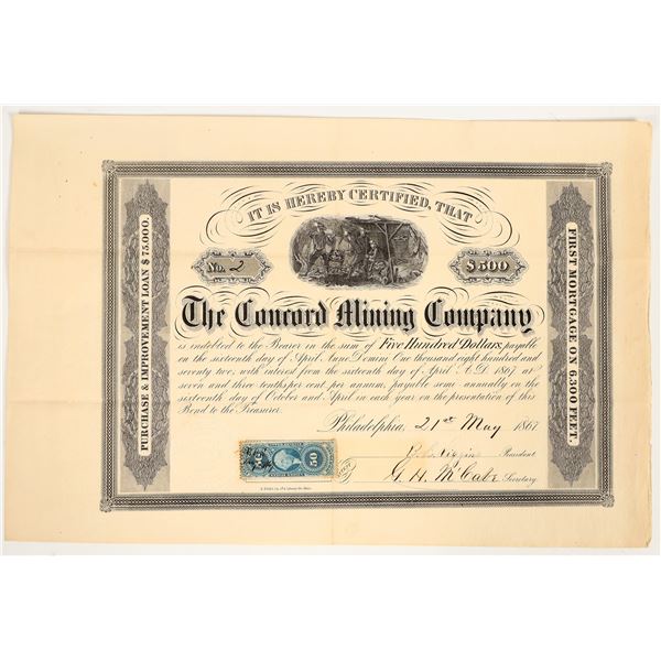 Concord Mining Company Bond, 1867 [205215]