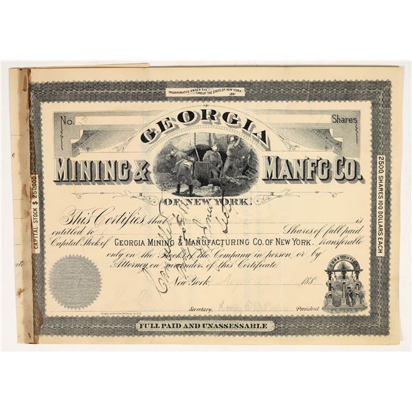 Georgia Mining & Mfg. Co. Stock [200753]