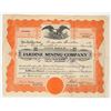 Image 1 : Jardine Mining Company Stock Certificate, No. 2 Issued [201764]