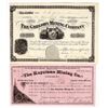 Image 1 : Two Different Jefferson County, Montana Territory Mining Stock Certificates [195886]