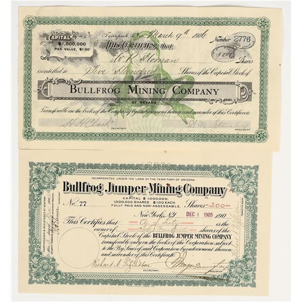 Bullfrog Mining Stock Pair [201226]