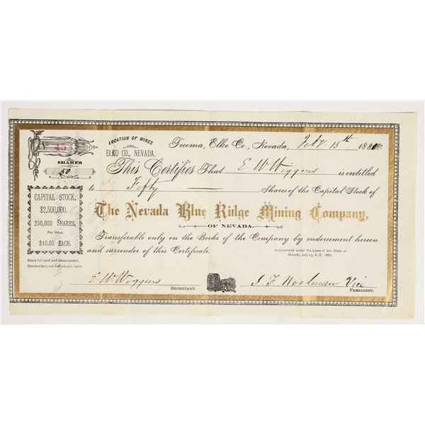The Nevada Blue Ridge Mining Co. Stock [201204]