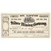 Image 1 : St. Louis Silver Mining Company Stock Certificate, Cortez MD, Lander Co., NV, 1867 [204168]
