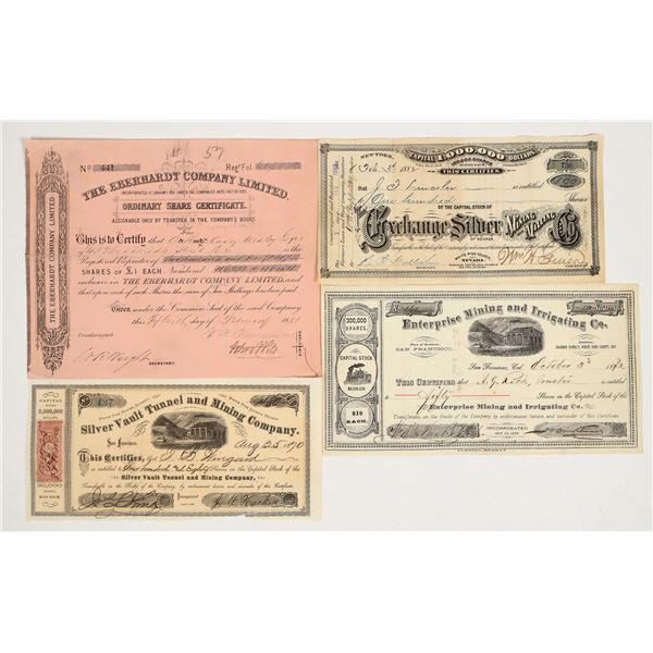 White Pine County, Nevada Mining Stock Group (4 Different) [204173]