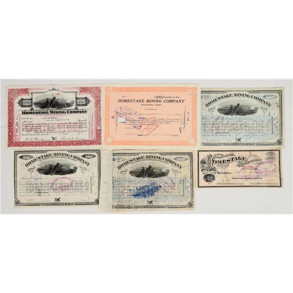 Five Generations of Homestake Mining Company Stocks, 1878-1936 [201892]
