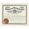 Image 1 : Central Iron Mining Company of Minnesota Stock Certificate, 1887 [204909]