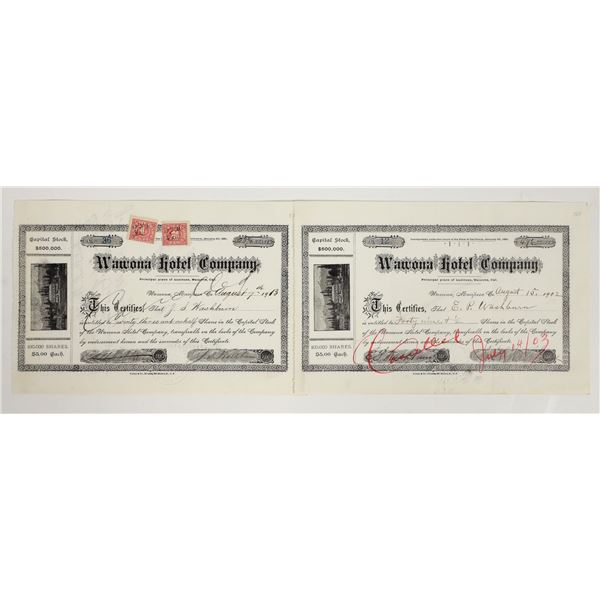 Wawona Hotel Company Stock Pair Issued to Washburn Family, Yosemite [197936]