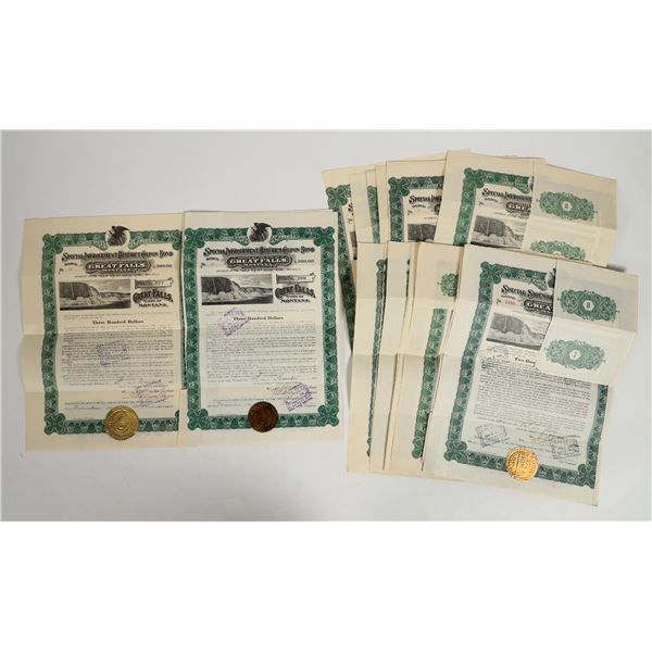 Great Falls, Montana Bonds Signed by Mayors Fousek & Newman (25) [201359]