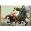 Image 2 : Wild Eyed -Cowboy Lassoing Charging Longhorn, Dan Muller, 1935, Oil Painting [204000]