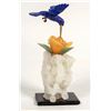Image 1 : Blue Lapis Hummingbird, Travertine Rose, Crystal Display Piece [204486]