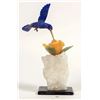 Image 2 : Blue Lapis Hummingbird, Travertine Rose, Crystal Display Piece [204486]