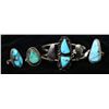 Image 1 : Navajo Turquoise Silver Cuff Bracelet & Rings (4) [124911]