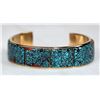 Image 1 : Gold, Turquoise Custom Bracelet, Tom Willeto [196204]