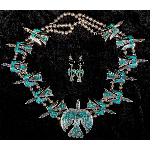 Peyote Bird Turquoise Squash Blossom [202784]