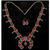 Image 1 : Navajo Thomas Francisco Made Coral Squash Blossom Set [202783]