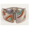 Image 2 : Sterling Watchband w/Coral & Turquoise Inlaid [205445]