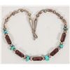 Image 1 : Turquoise & Wood Necklace [204093]