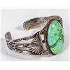 Image 2 : Vintage Silver & Green Turquoise Bracelet: Stunning [202140]