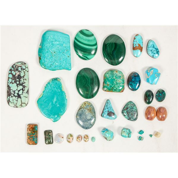 Semi Precious Cabochons-Opal, Malachite, Turquoise.... (24+) [205070]