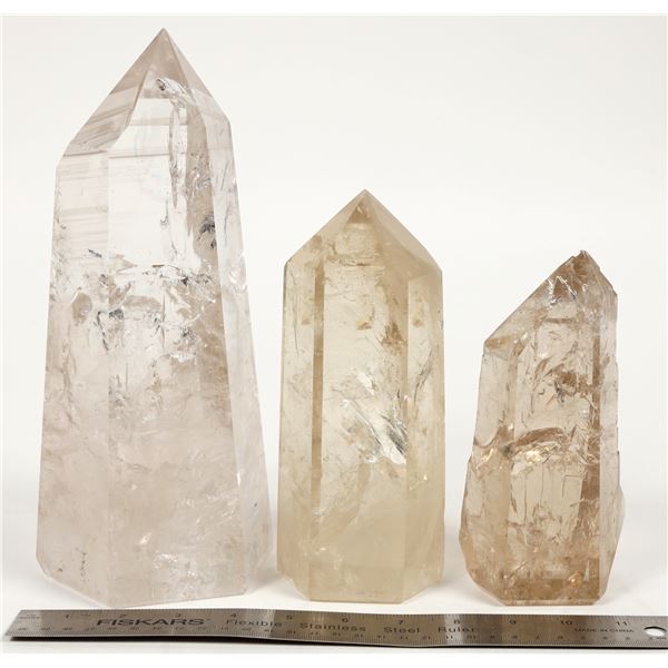 Quartz Crystal Points X-Large Obelisk  Trifecta - Stunning! [204490]