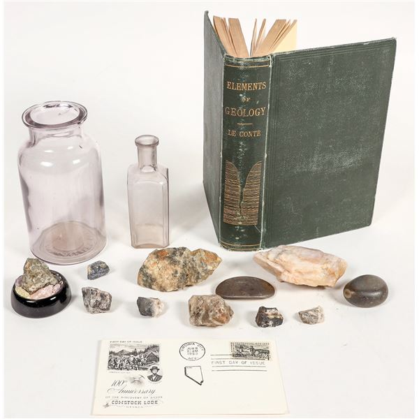 Virginia City Mining Collection: Ore Specimens, Paperweight, Geology Book [201916]