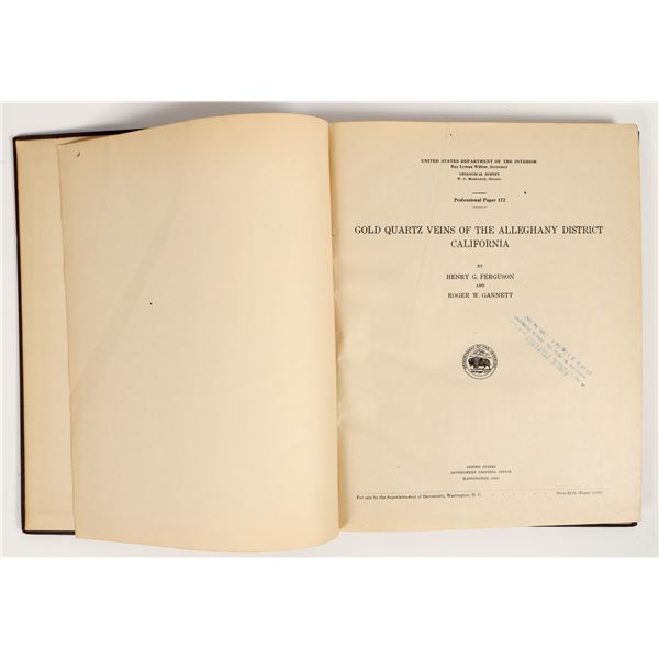 Book : Gold Quartz Veins Of The Alleghany District California [202770]