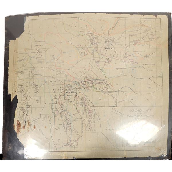 Geologic Map of Grass Valley Nevada City, c1920 [204320]
