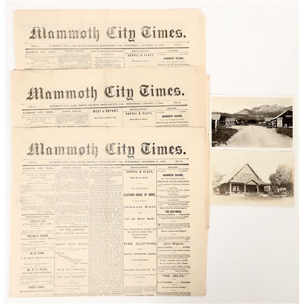 Mammoth City Times Newspapers, 1879-1880, Plus RPPCs  [203993]